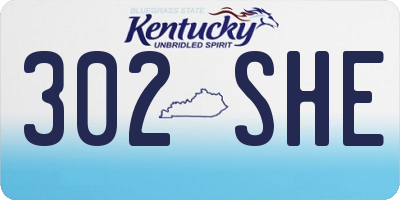KY license plate 302SHE