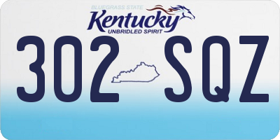 KY license plate 302SQZ