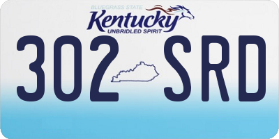 KY license plate 302SRD