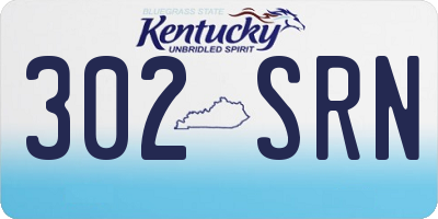 KY license plate 302SRN