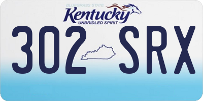 KY license plate 302SRX
