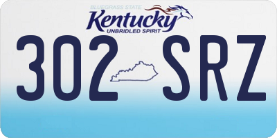 KY license plate 302SRZ