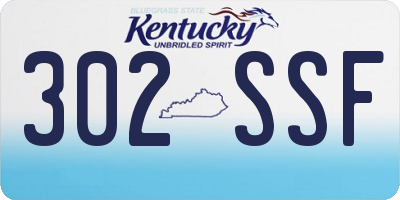 KY license plate 302SSF