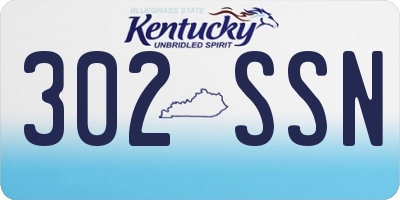 KY license plate 302SSN