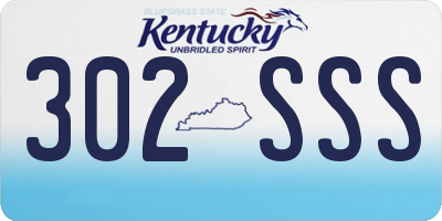 KY license plate 302SSS