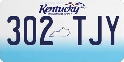 KY license plate 302TJY