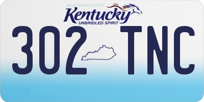 KY license plate 302TNC