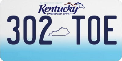 KY license plate 302TOE