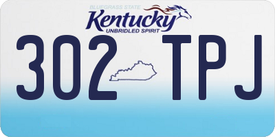 KY license plate 302TPJ