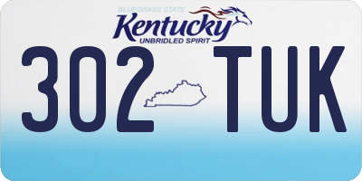 KY license plate 302TUK