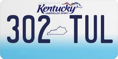 KY license plate 302TUL