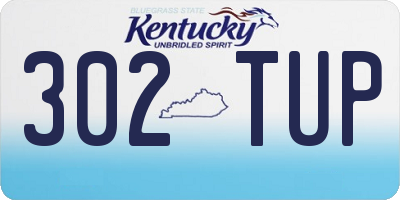 KY license plate 302TUP