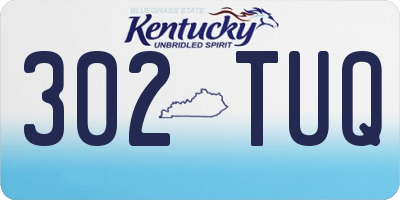 KY license plate 302TUQ