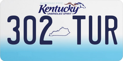 KY license plate 302TUR