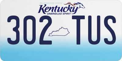 KY license plate 302TUS