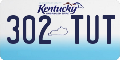 KY license plate 302TUT