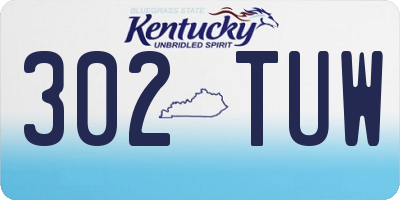 KY license plate 302TUW