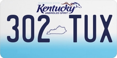 KY license plate 302TUX