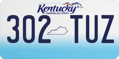 KY license plate 302TUZ