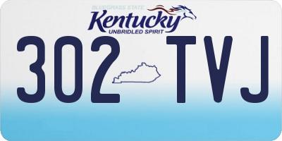 KY license plate 302TVJ