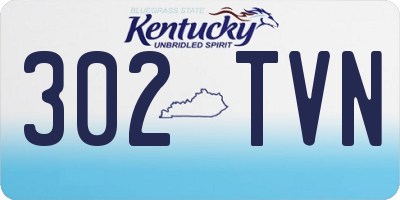 KY license plate 302TVN