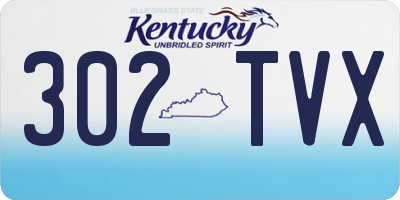 KY license plate 302TVX