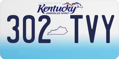 KY license plate 302TVY