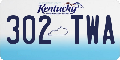 KY license plate 302TWA
