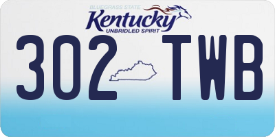 KY license plate 302TWB