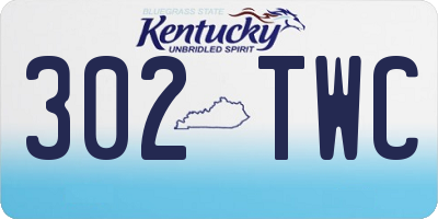 KY license plate 302TWC