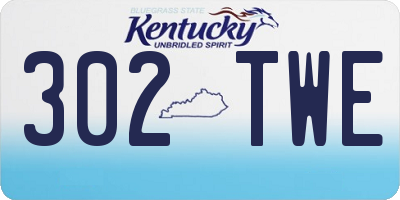 KY license plate 302TWE