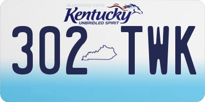 KY license plate 302TWK