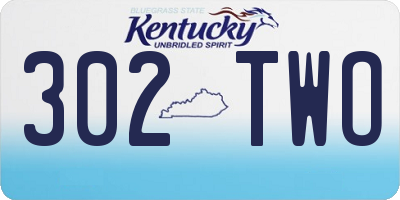 KY license plate 302TWO