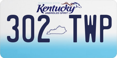 KY license plate 302TWP