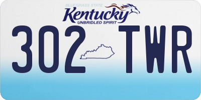 KY license plate 302TWR