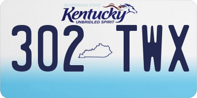KY license plate 302TWX