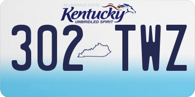 KY license plate 302TWZ