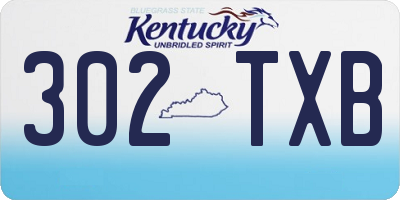 KY license plate 302TXB