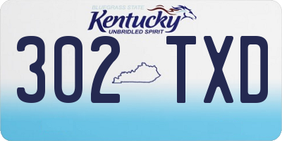 KY license plate 302TXD