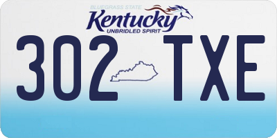KY license plate 302TXE
