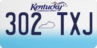 KY license plate 302TXJ
