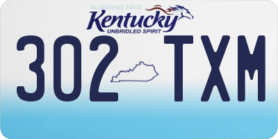 KY license plate 302TXM