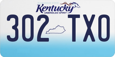 KY license plate 302TXO