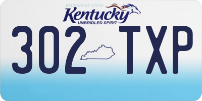 KY license plate 302TXP