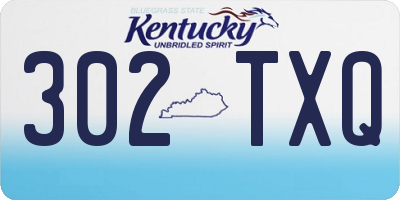 KY license plate 302TXQ