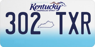 KY license plate 302TXR