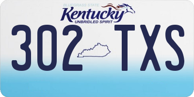KY license plate 302TXS