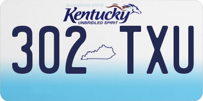 KY license plate 302TXU