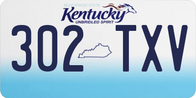 KY license plate 302TXV