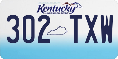 KY license plate 302TXW